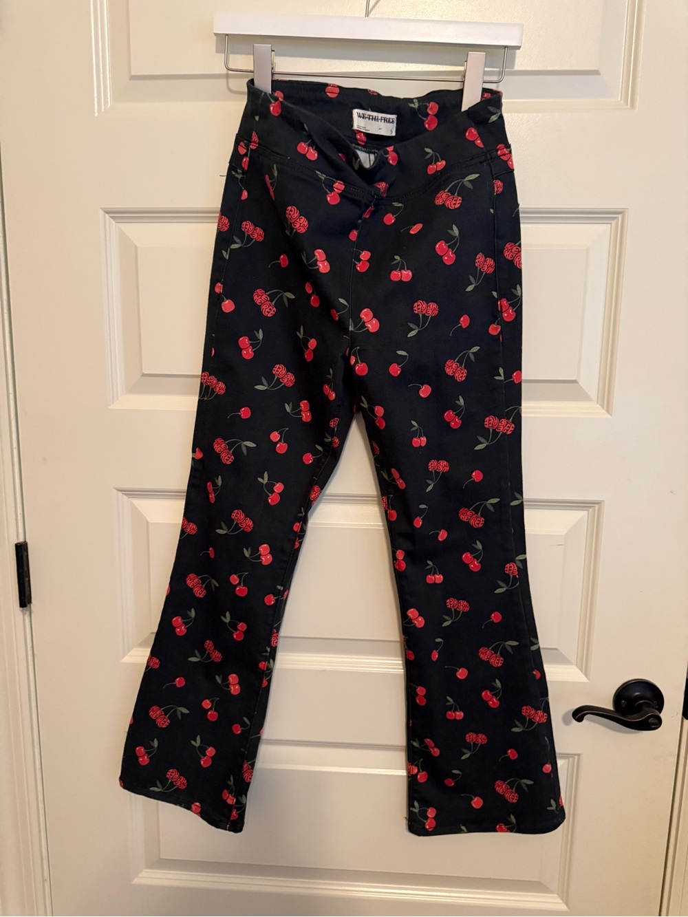 We The Free Black Cherry-Print crop pant